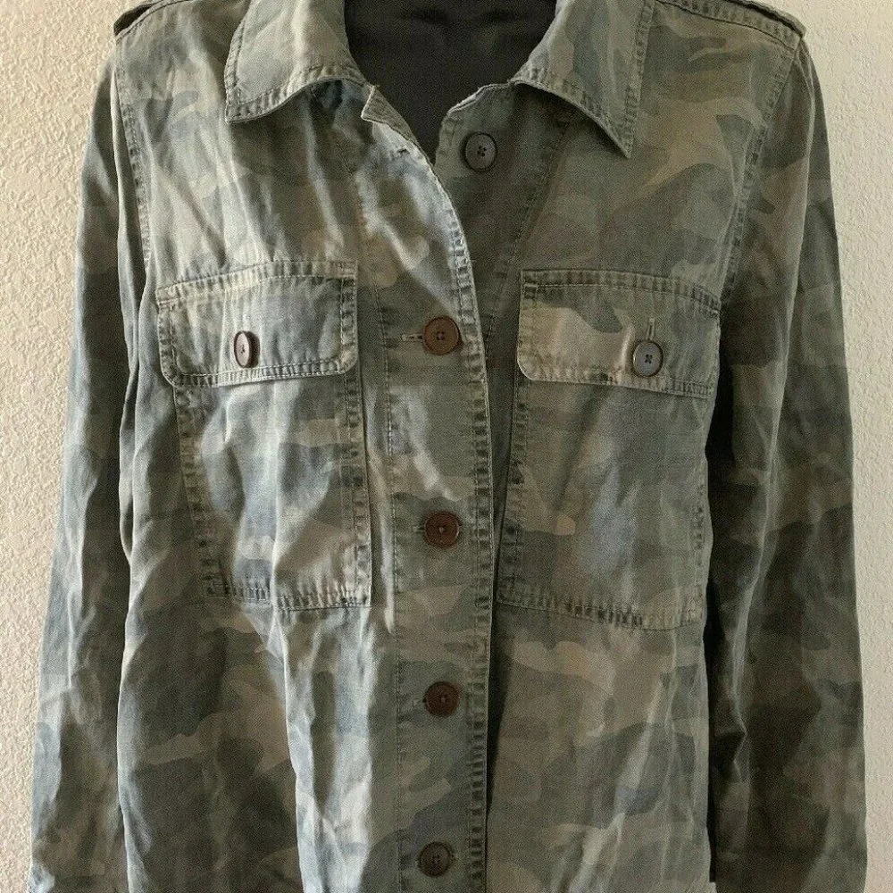 LUCKY BRAND Jacket Camo Shirt Size M 🆕 Military Army Combat Green Camoflage - Picture 2 of 11
